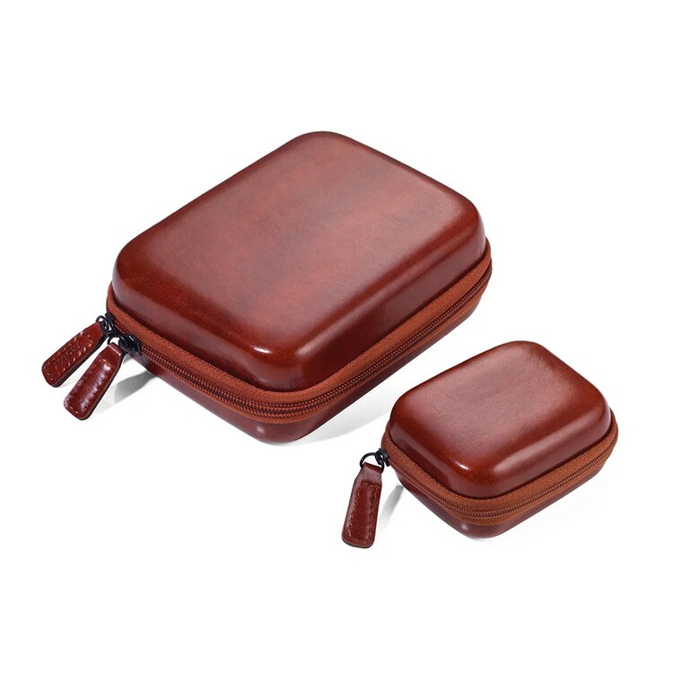 Set de 2 organizatoare cu fermoar - maro, Visiniu, Plastic, 6 cm x 16 cm