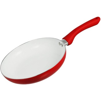 Tigaie Aluminiu, Diametru 24 cm, Invelis Ceramic, Strat Antiaderent, Maner din Bachelita, Culoare Rosie Tigaie Aluminiu, Diametru 24 cm, Invelis Ceramic, Strat Antiaderent, Maner din Bachelita, Culoare Rosie