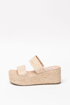 Steve Madden, Papuci cu talpa wedge Jolted, Bej, 40 Steve Madden, Papuci cu talpa wedge Jolted, Bej, 40