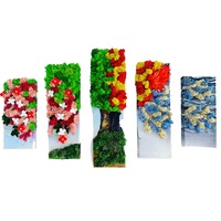Set tablouri panza si rama de lemn, licheni si plante stabilizate 5 buc “Anotimpurile”, 82x50 cm, Licheni Art