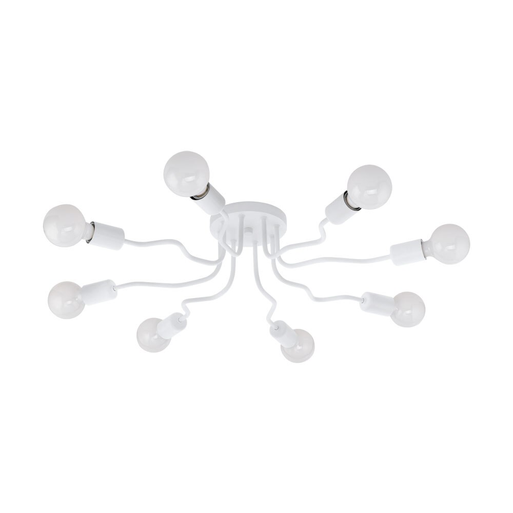 Plafoniera ORAZIO, EGLO, E27, 8x40W, otel, alb, 14.5 x 69 cm