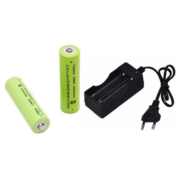 Acumulator Tomas Li-Ion tip 18650, 5000mAh, 3.7V, set 2 bucati, cu incarcator Acumulator Tomas Li-Ion tip 18650, 5000mAh, 3.7V, set 2 bucati, cu incarcator