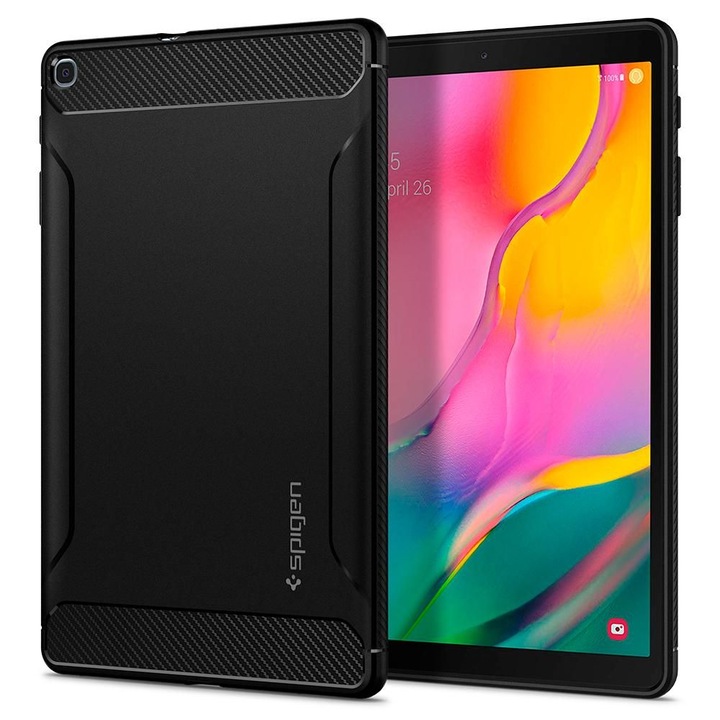 Carcasa Spigen Rugged Armor compatibila cu Samsung Galaxy Tab A 10.1 inch (2019) Black