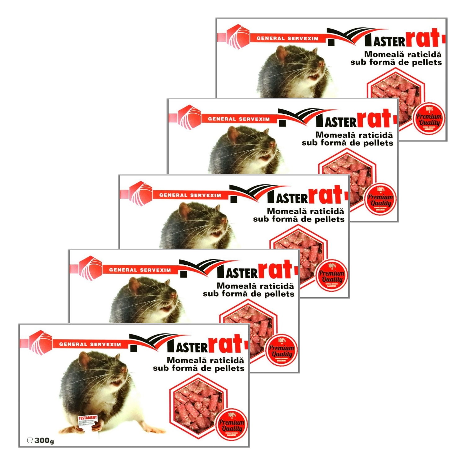 Set 5 x Masterrat Rodenticid profesional sub forma de pellets 300g