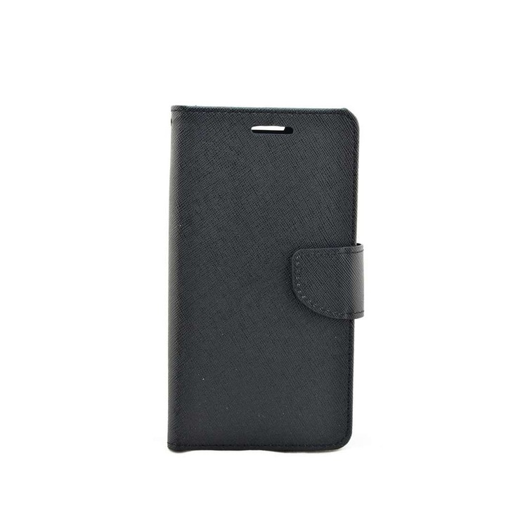 Капак за Sony Ericsson Xperia M5, еко кожа, ефектен, черен