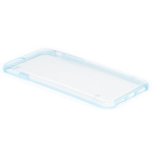Husa Iphone 6, Transparenta cu rama bleu, Silicon Ultra Subtire