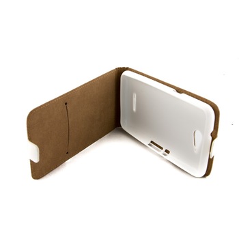 Husa Sony Ericssson Xperia E4G, piele eco, Slim Flexi, alba Husa Sony Ericssson Xperia E4G, piele eco, Slim Flexi, alba