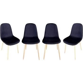 Set 4 scaune Kring Panama, material textil, Negru Set 4 scaune Kring Panama, material textil, Negru