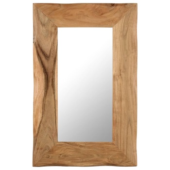 Oglinda cosmetica, vidaXL, Lemn masiv de acacia, 50 x 80 cm, Maro