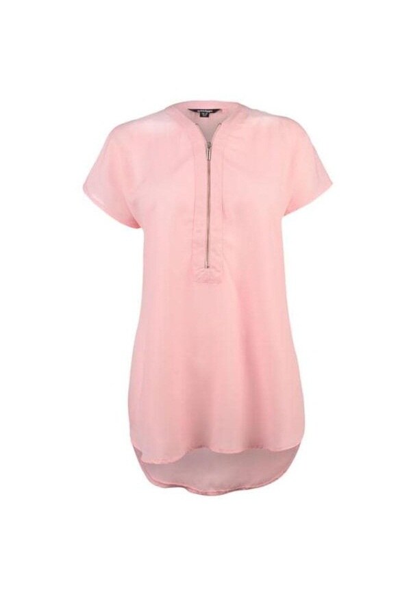 Tricou lung cu fermoar, Golddigga, Roz, Roz, S