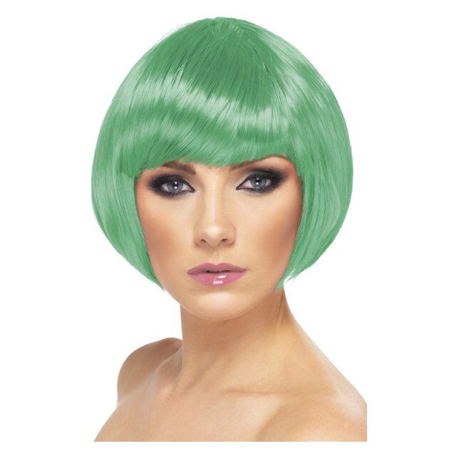 Peruca pentru petrecere, babe, bob, verde inchis