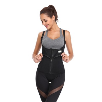 Vesta neopren femei pentru slabit cu fermoar, RML Trend, cu inchidere pe 3 randuri, negru, Masura 3XL Vesta neopren femei pentru slabit cu fermoar, RML Trend, cu inchidere pe 3 randuri, negru, Masura 3XL