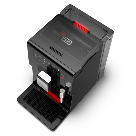 Espressor automat KRUPS Intuition EA870810, 15 bari, indicatori luminosi, tehnologie Quattro Force, 3 pre-setari intensitate, functie spumare lapte, functie memorare favorite, negru