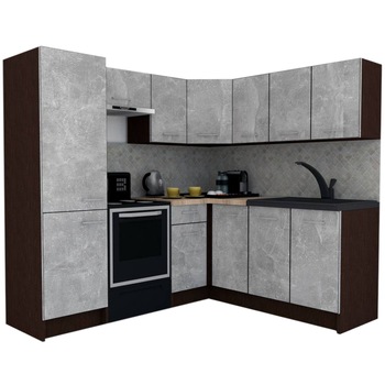 Set Bucatarie de Colt GENA NEW 8 DR. 180-210, Genarom, Fara Corp de Cuptor, Wenge / Decor 4298 Set Bucatarie de Colt GENA NEW 8 DR. 180-210, Genarom, Fara Corp de Cuptor, Wenge / Decor 4298