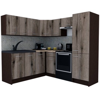 Set Bucatarie de Colt GENA NEW 8 ST. 180-210, Genarom, Fara Corp de Cuptor, Wenge / Decor K366 Set Bucatarie de Colt GENA NEW 8 ST. 180-210, Genarom, Fara Corp de Cuptor, Wenge / Decor K366