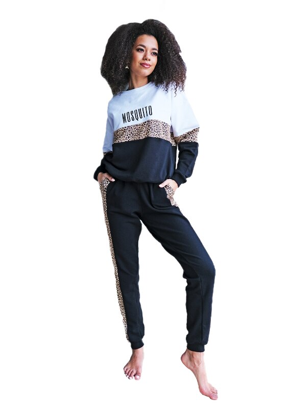 Compleu casual-sport Moschito, 2 piese, negru, bumbac