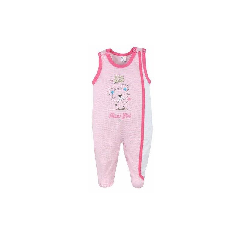 Salopeta fara maneci pentru fete Koala Maly Sportowiek B01-048R, Roz, 68 cm