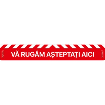 Autocolant distantare Covid-19, ADL1, linie, rosu, 100 x 15 cm Autocolant distantare Covid-19, ADL1, linie, rosu, 100 x 15 cm