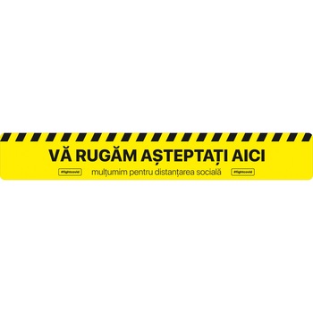 Autocolant distantare Covid-19, ADL2, linie, galben, 100 x 15 cm Autocolant distantare Covid-19, ADL2, linie, galben, 100 x 15 cm