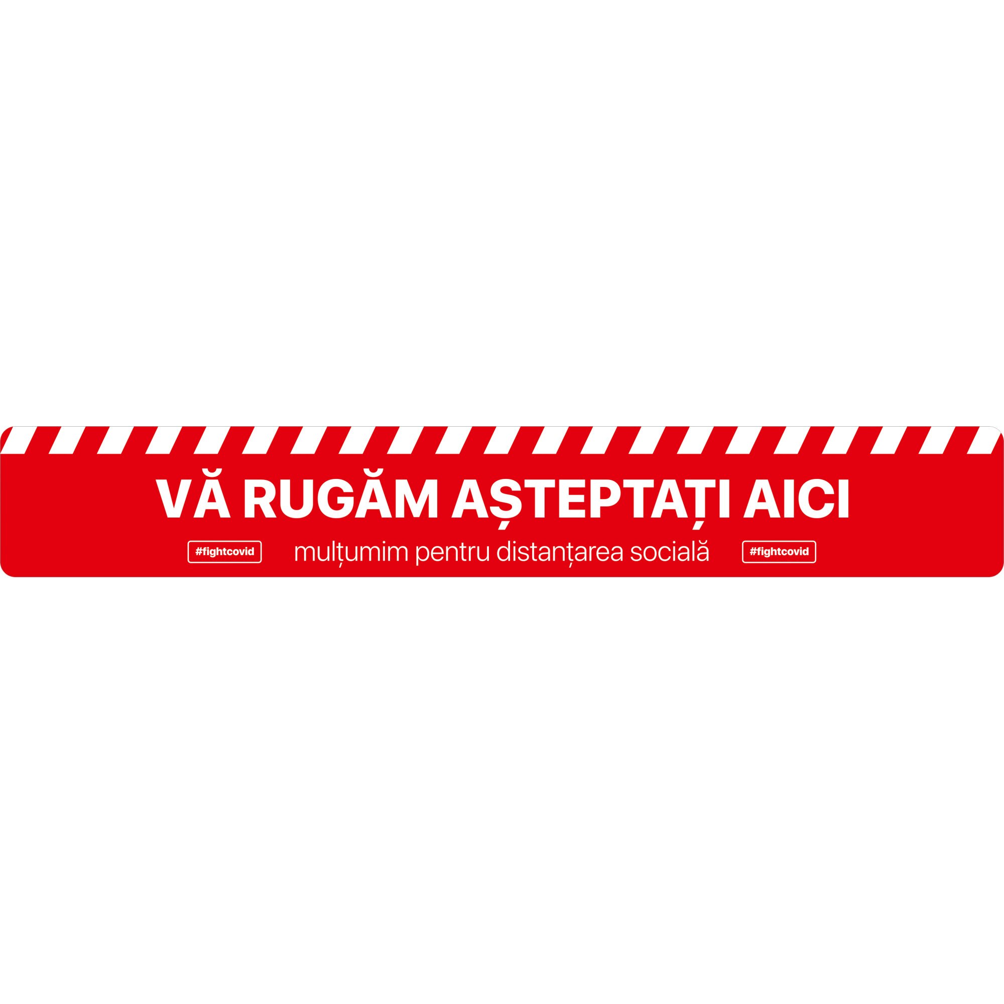 Autocolant distantare Covid-19, ADL2, linie, rosu, 100 x 15 cm