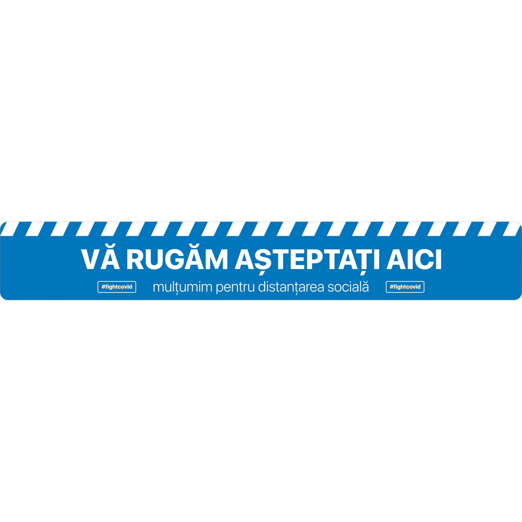 Autocolant distantare Covid-19, ADL2, linie, albastru, 100 x 15 cm