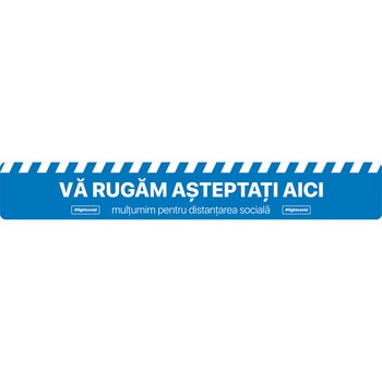 Autocolant distantare Covid-19, ADL2, linie, albastru, 100 x 15 cm Autocolant distantare Covid-19, ADL2, linie, albastru, 100 x 15 cm