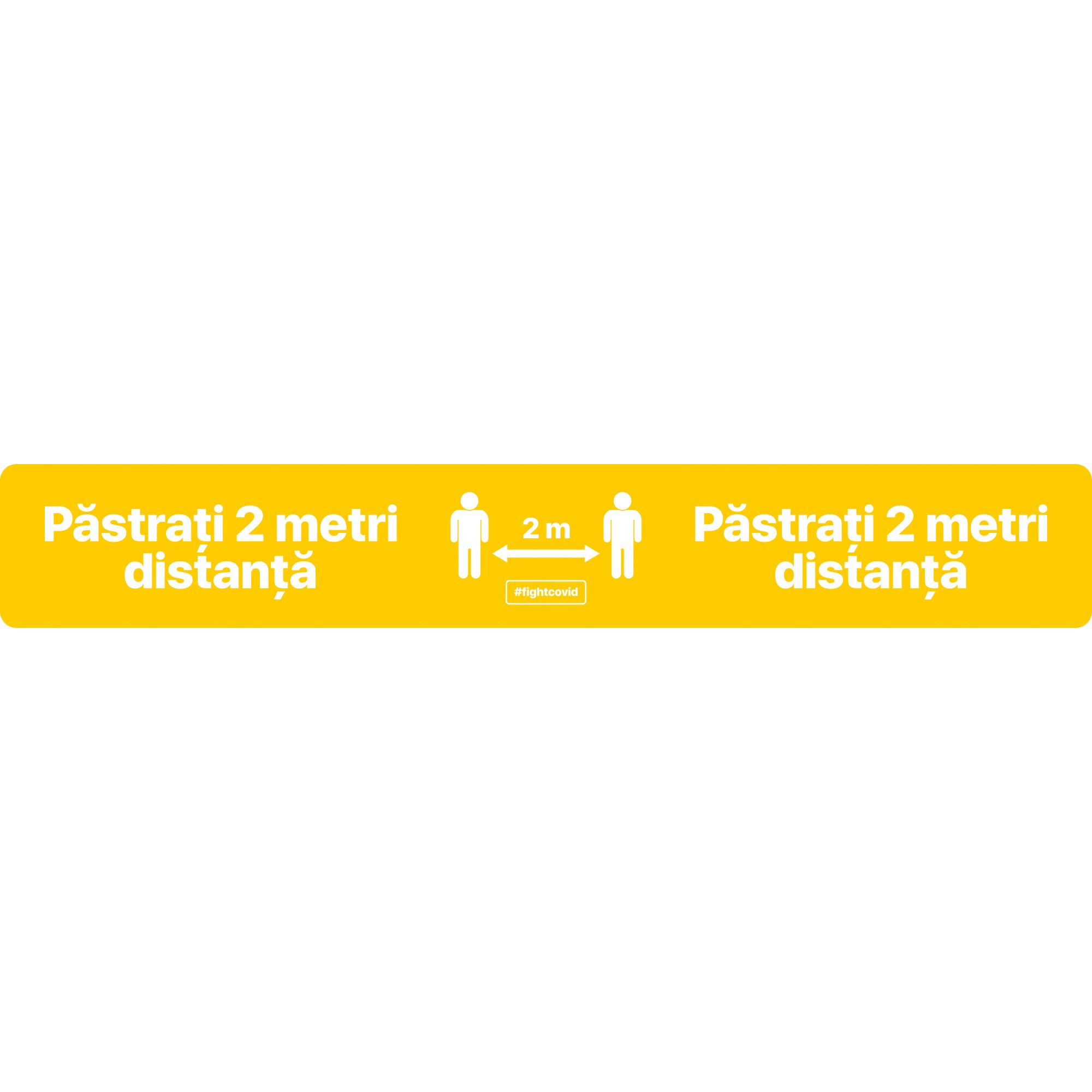 Autocolant distantare Covid-19, ADL4, linie, galben, 100 x 15 cm