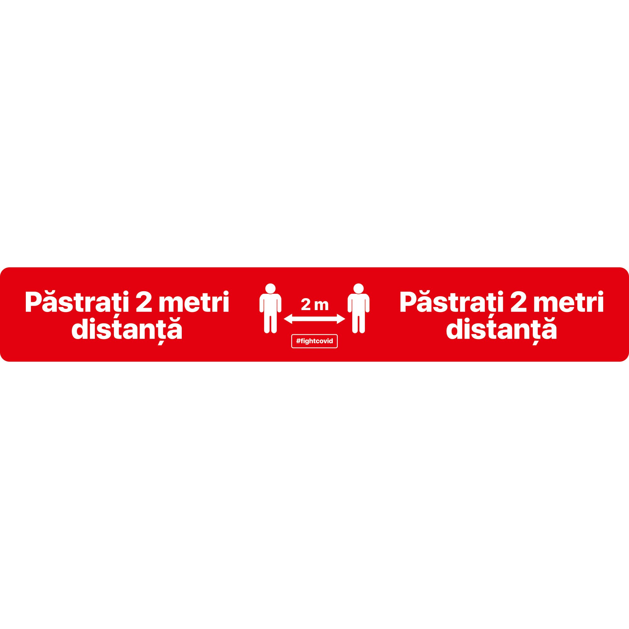 Autocolant distantare Covid-19, ADL4, linie, rosu, 100 x 15 cm