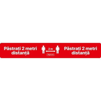 Autocolant distantare Covid-19, ADL4, linie, rosu, 100 x 15 cm Autocolant distantare Covid-19, ADL4, linie, rosu, 100 x 15 cm