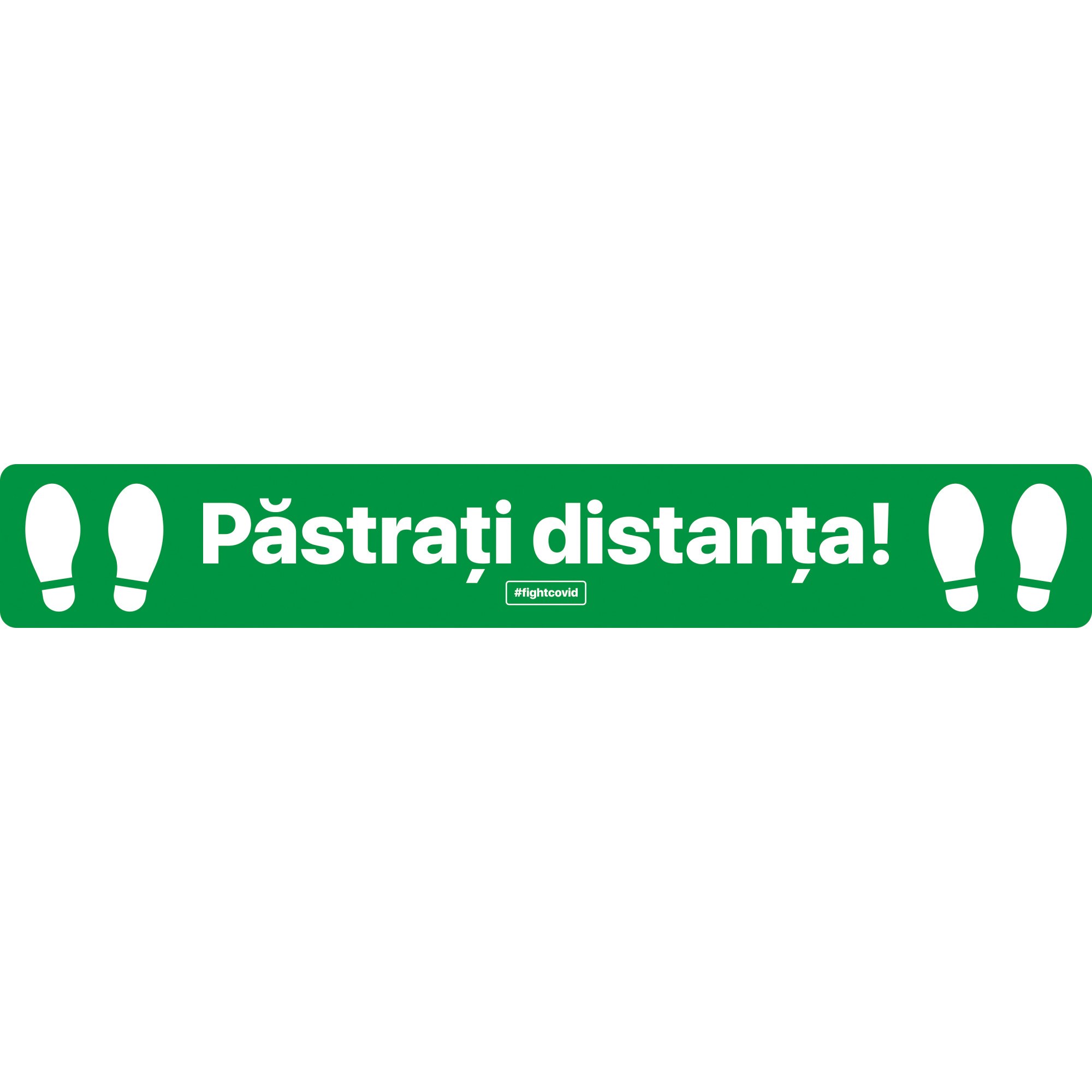 Autocolant distantare Covid-19, ADL5, linie, verde, 100 x 15 cm
