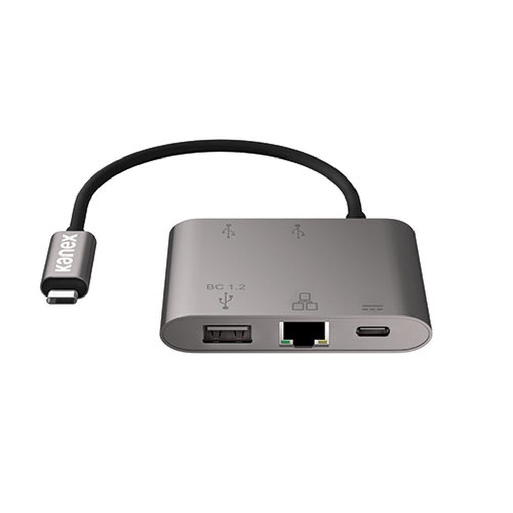Adaptor Kanex 5in1, USB-C to Gigabit Ethernet si Power Delivery, Gri