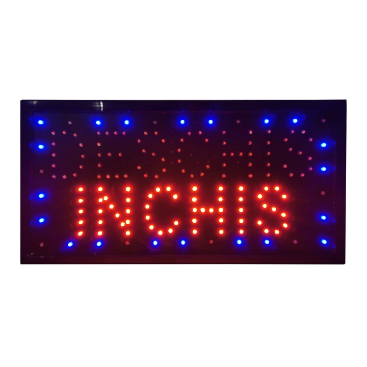 Panou reclama luminoasa LED DESCHIS-INCHIS elSales ELS-PN1 , 48 x 25 cm , negru