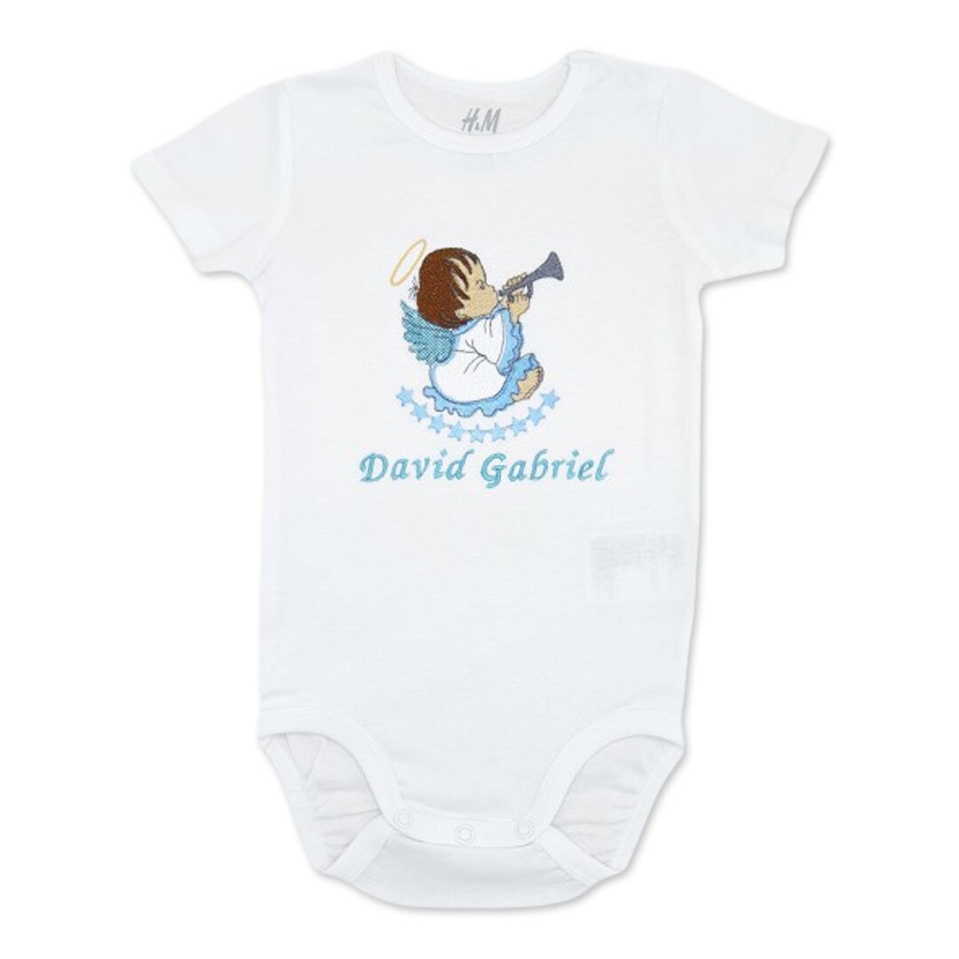 Body brodat,Ingeras,100% bumbac, Alb