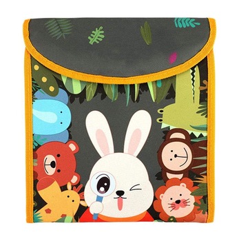 Carticica portabila educativa si creativa, cu 8 tablite Tumama®, pentru colorant si carioci, Jungla, material plastic, non-toxic, vasta +3 ani, negru Carticica portabila educativa si creativa, cu 8 tablite Tumama®, pentru colorant si carioci, Jungla, material plastic, non-toxic, vasta +3 ani, negru