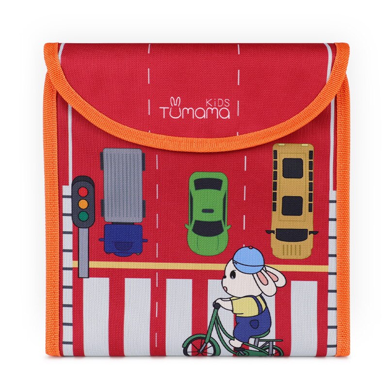 Carticica portabila educativa si creativa, cu 8 tablite Tumama®, pentru colorant si carioci, Transport, material plastic, non-toxic, varsta +3ani, rosu