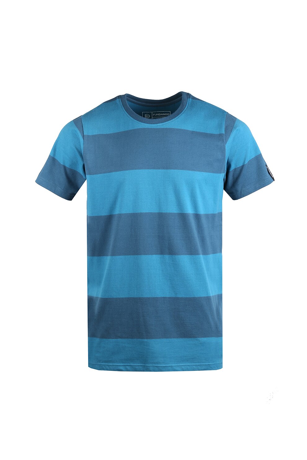 Fundango, Tricou regular fit cu model in dungi Jaggy, Albastru