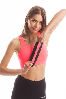 Fundango, Bustiera sport cu segment perforat Solar, Corai, XS Fundango, Bustiera sport cu segment perforat Solar, Corai, XS