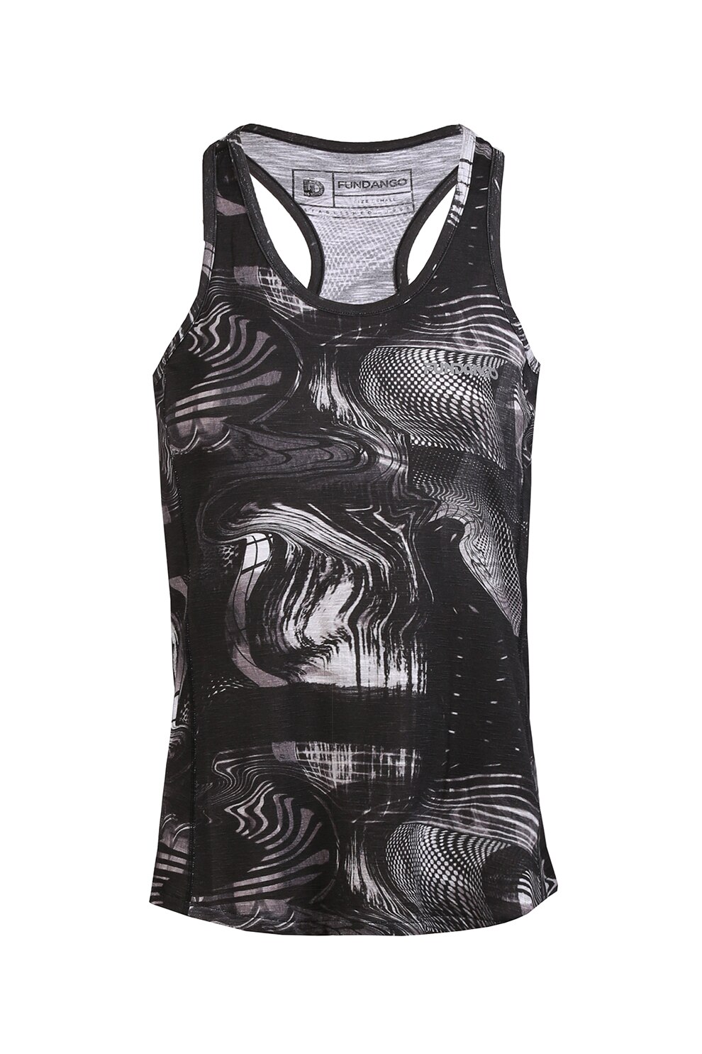 Fundango, Top racerback pentru fitness Feeny, Negru/Alb