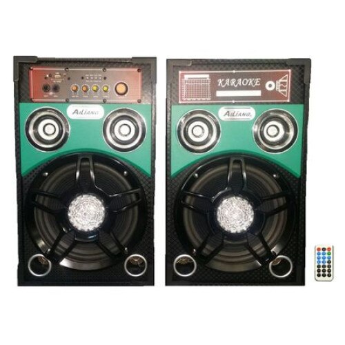 Set Boxe audio Ailiang LL95PO cu conexiune Bluetooth , 300 W, Conectori Port USB, Intrare Card SD MMC, Tehnologie Lumini LED pe Bass, Intrare Jack Aux 6.3mm, Negru