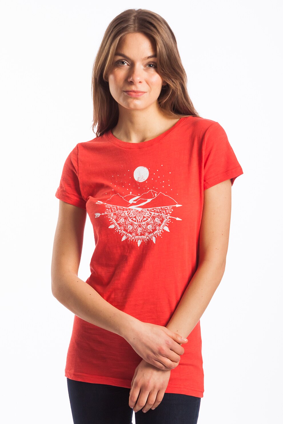 Fundango, Tricou cu imprimeu grafic Adele, Rosu, XS