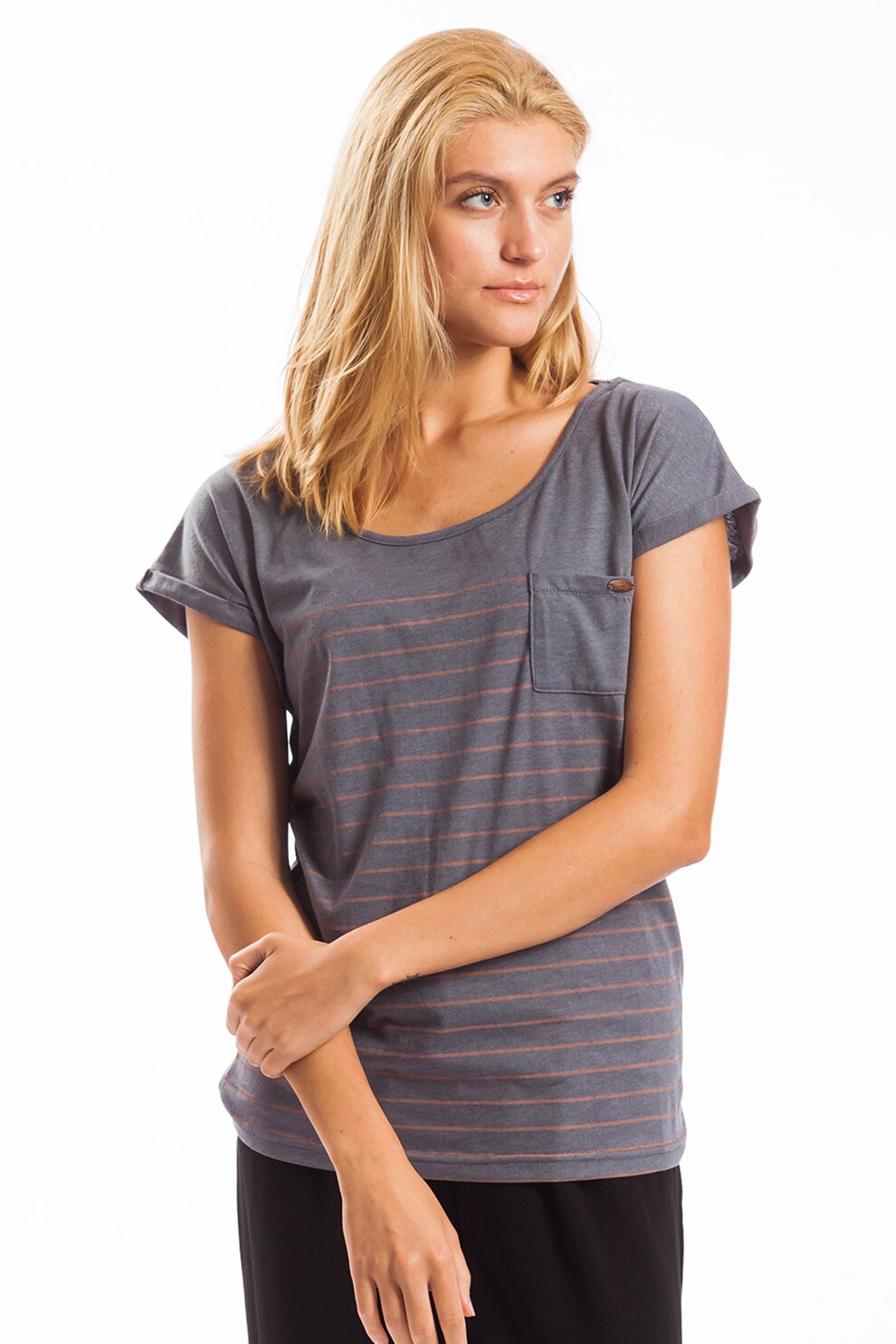 Fundango, Tricou lejer cu imprimeu cu dungi Melba, Gri