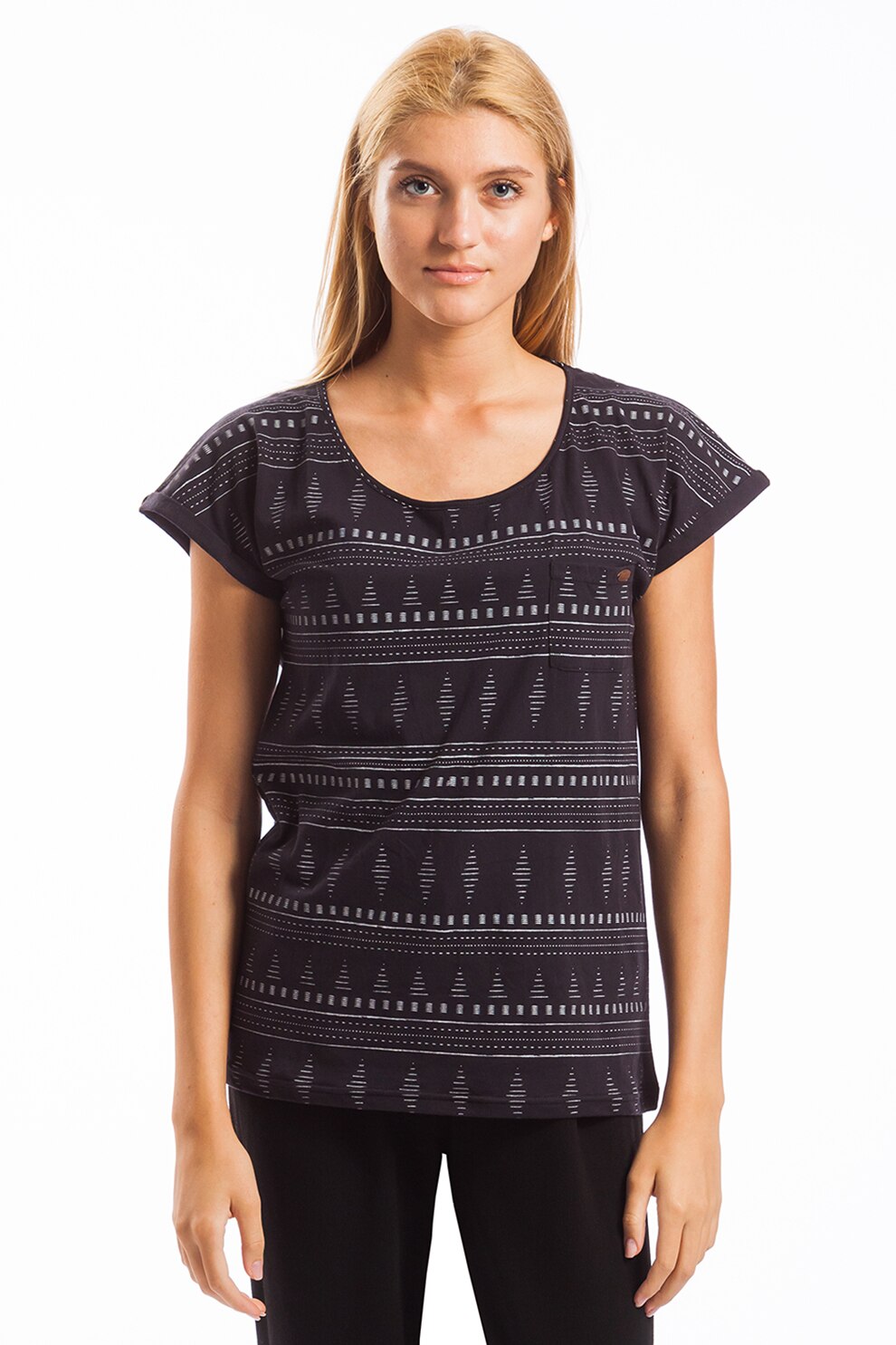 Fundango, Tricou lejer cu imprimeu cu dungi Melba, Negru