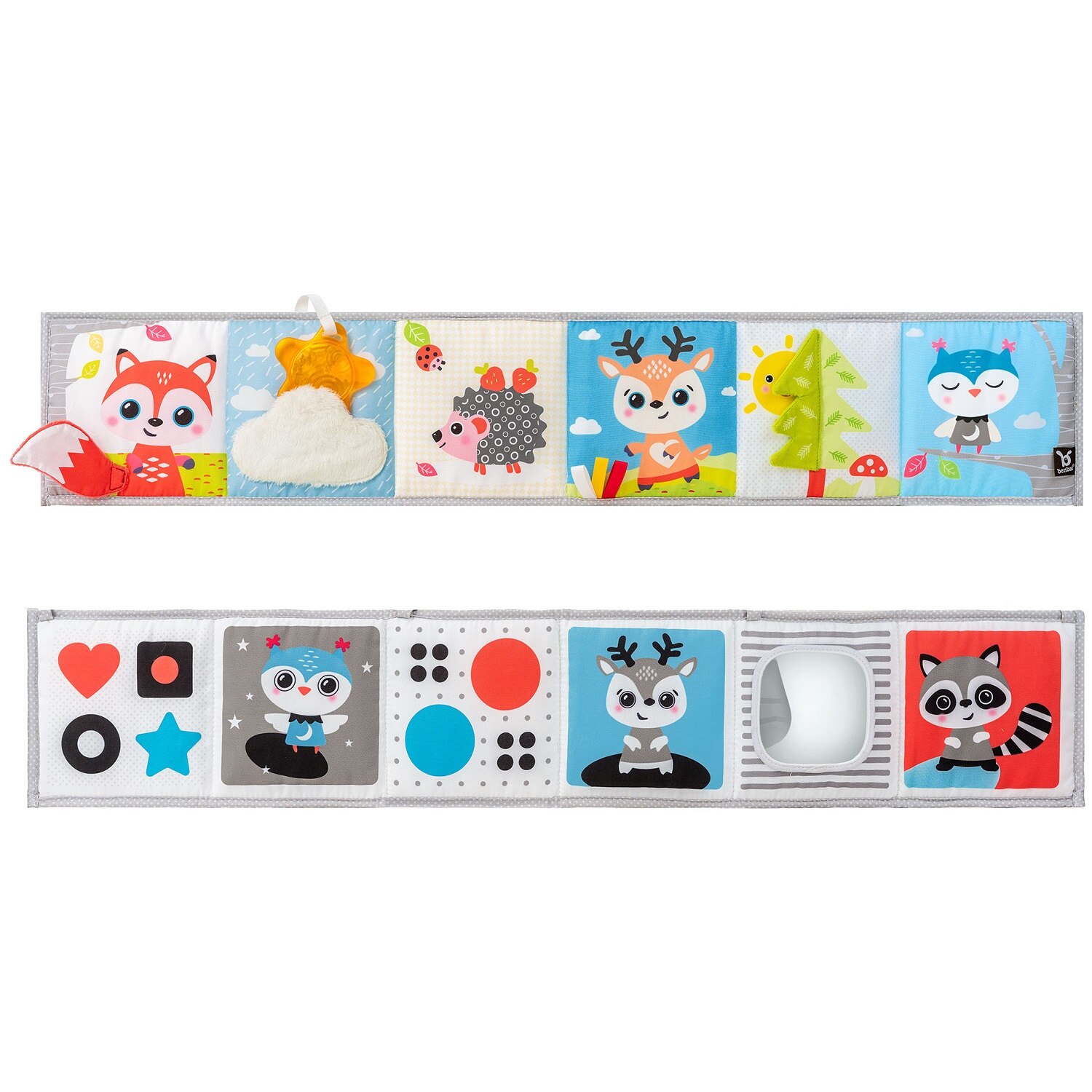 Jucarie - carte Benbat cu doua fete pentru dezvoltare senzoriala, Forest Fun, 83 x 16 cm