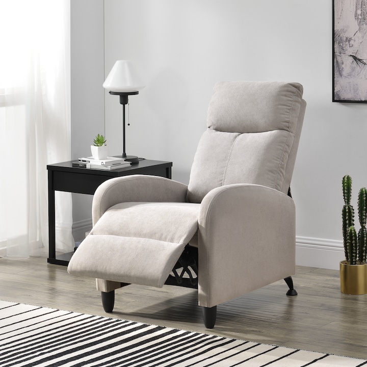 Relax fotel TV fotel kárpitozott fotel dönthető háttámlával fekvőfotel textil barna [en.casa]®