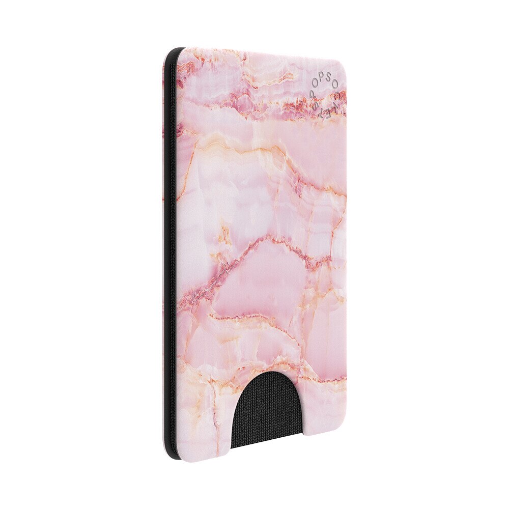 Portofel universal de telefon Popsockets, pentru carduri, multicolor, PopWallet Pink Marble