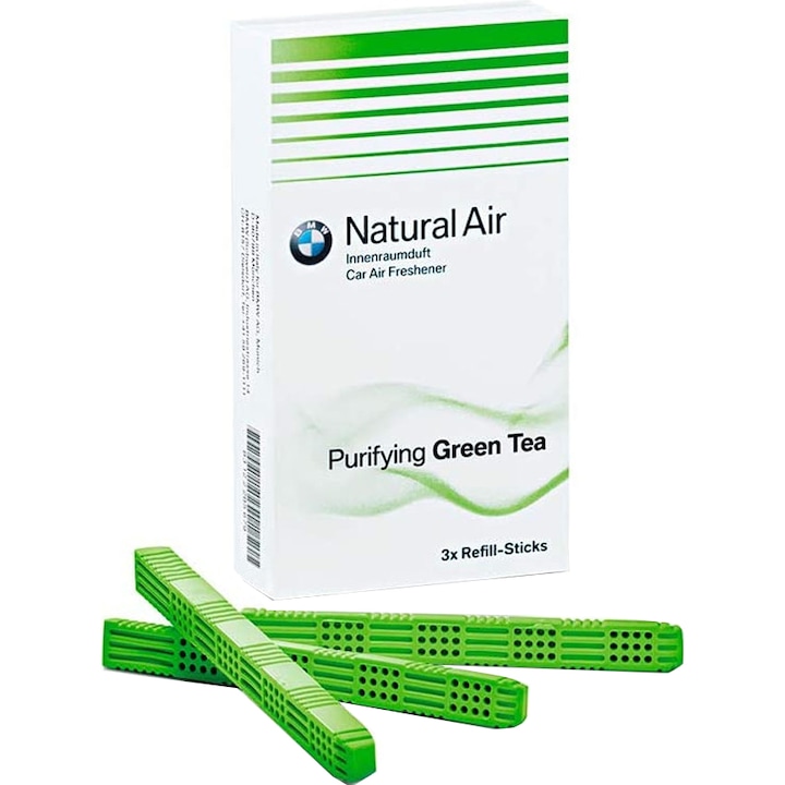 BMW Natural Air Autóillatosító utántöltő, 3 darab, Purifying Green Tea illat