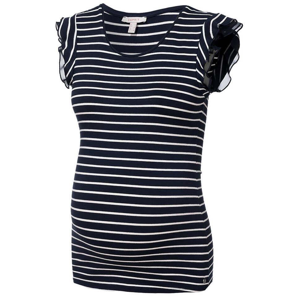 Tricou gravide Esprit, bleumarin/alb, marimea XL