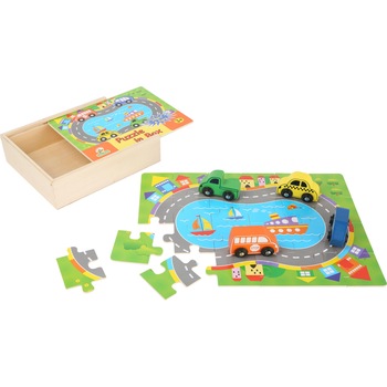 Set puzzle cu masini Legler Small Foot, Trafic Set puzzle cu masini Legler Small Foot, Trafic