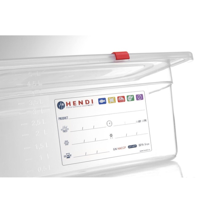 Polipropilén tartály GN 1/6, magasság 100 mm - Hendi 880470