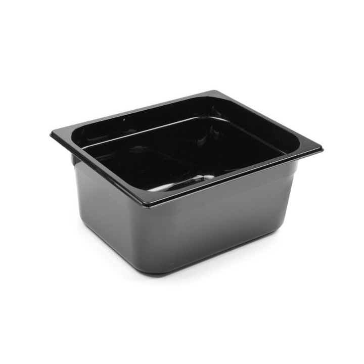 Gastronorm edény GN 1/2 fekete polikarbonátból 325x265x150mm 9,5L Hendi 862414